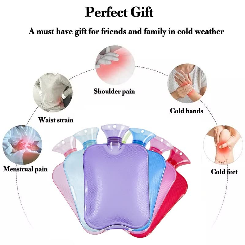 Giffy Transparent High Density PVC Hot Water Bottle for Soothing Winters Warmth and Muscle Joint Pain Therapy BPA Free Leakproof ThermoRelief 2 Litre Green Pack of 1 - Image 4