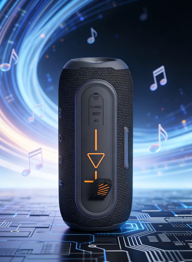 ipmax SK03 Portable Bluetooth Speaker, 10+ Hours Playtime, IPX6 Waterproof, RGB Light, Connect+ Support, With TF/USB/Type-C Ports - Green - Image 5