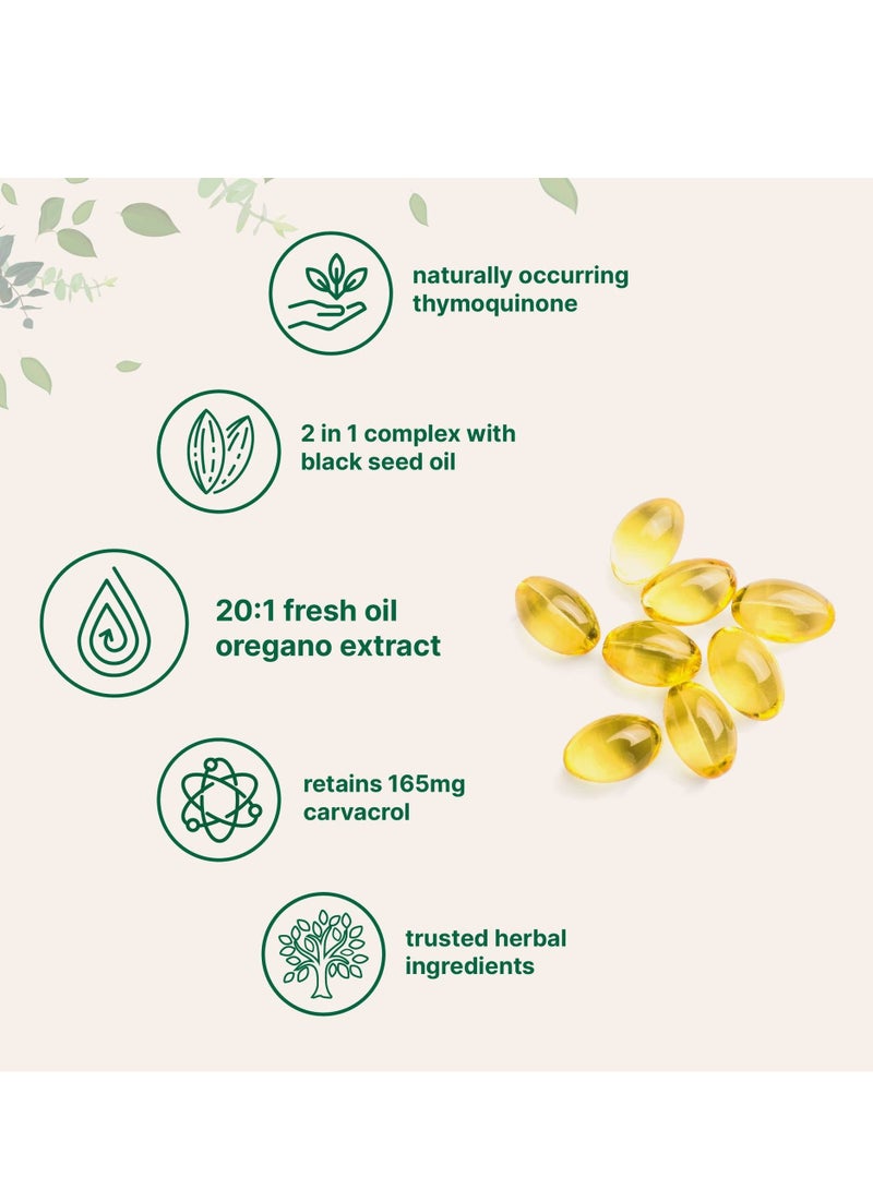 Oil 300 softgels Oil of Oregano Softgels,Oregano and Black Seed Oil Gel Capsules,Organic Oregano Oil Supplement Capsules,Non-GMO (1Bag) - Image 2