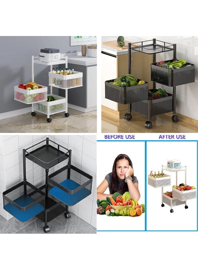 Prince Multi-Layer Kitchen Storage Shelf, Rotatable Kitchen Fruit Vegetable Storage Basket - Image 2