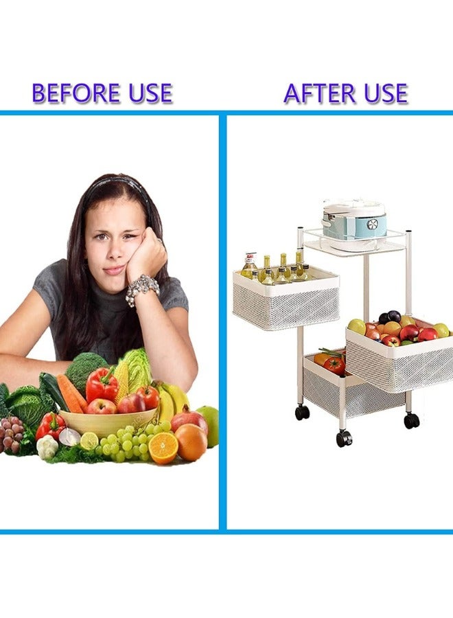 Prince Multi-Layer Kitchen Storage Shelf, Rotatable Kitchen Fruit Vegetable Storage Basket - Image 3