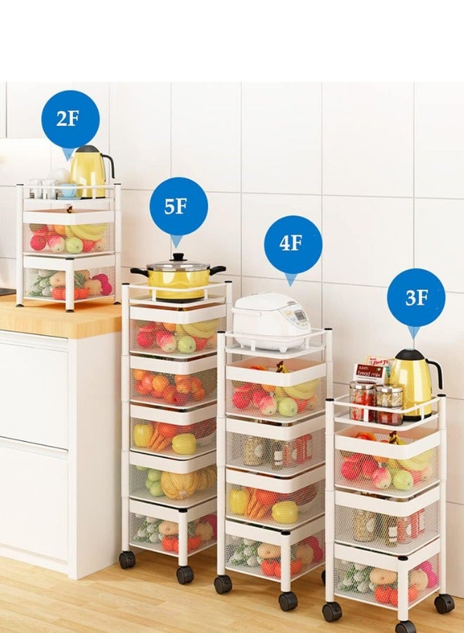 Prince Multi-Layer Kitchen Storage Shelf, Rotatable Kitchen Fruit Vegetable Storage Basket - Image 4