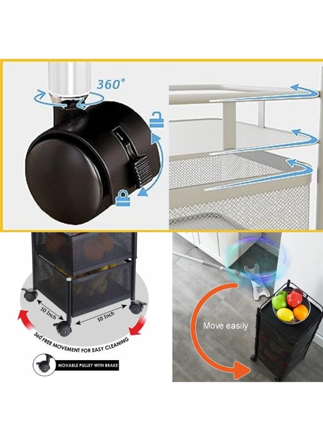 Prince Multi-Layer Kitchen Storage Shelf, Rotatable Kitchen Fruit Vegetable Storage Basket - Image 5