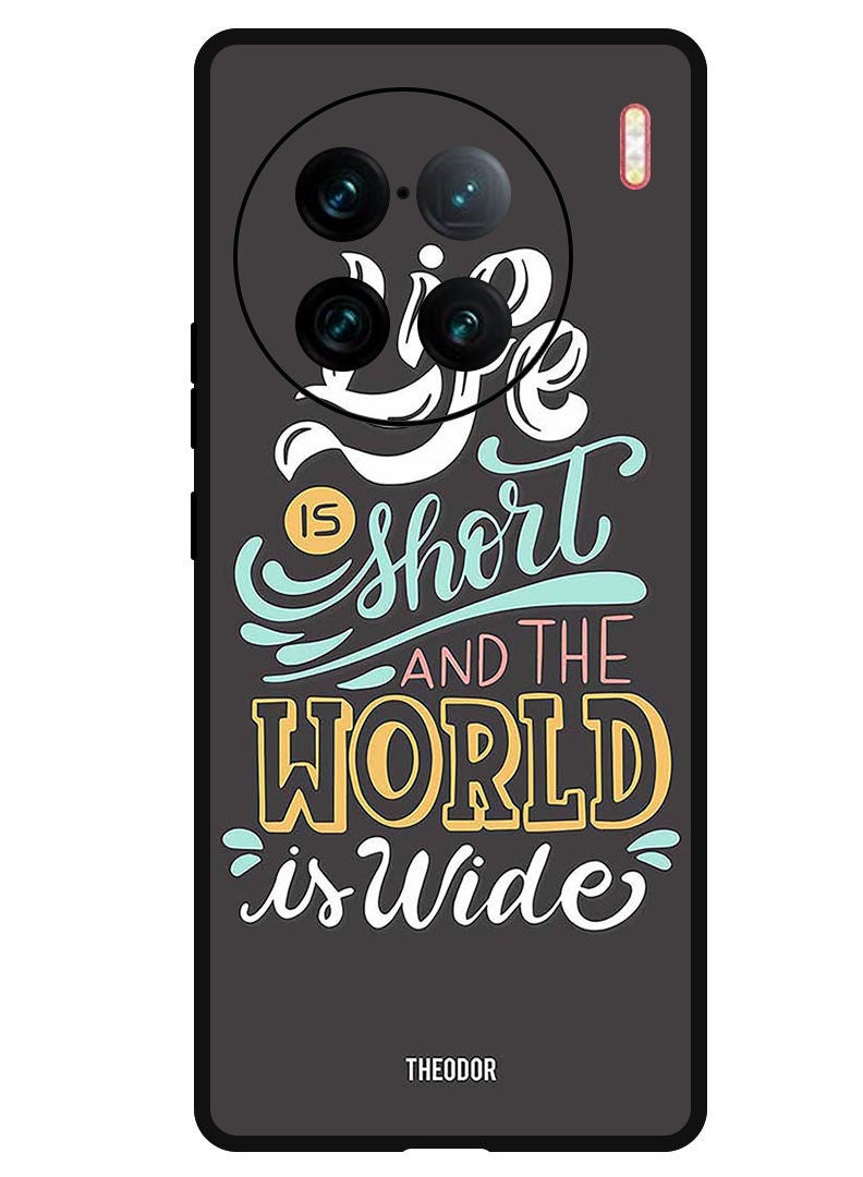 Theodor Protective Case Anti Scratch Shock Proof Bumper Cover For Vivo X90 Pro Plus Life Is Short - Image 1