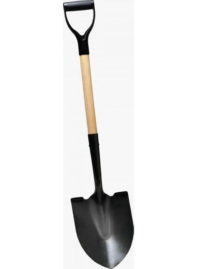 Wooden Handle Shovel D Handle Black Metal Head Garden Multitool Digging Tool - Image 2
