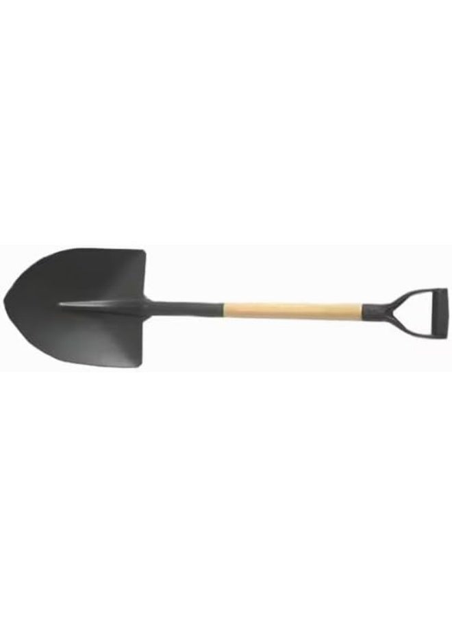 Wooden Handle Shovel D Handle Black Metal Head Garden Multitool Digging Tool - Image 1