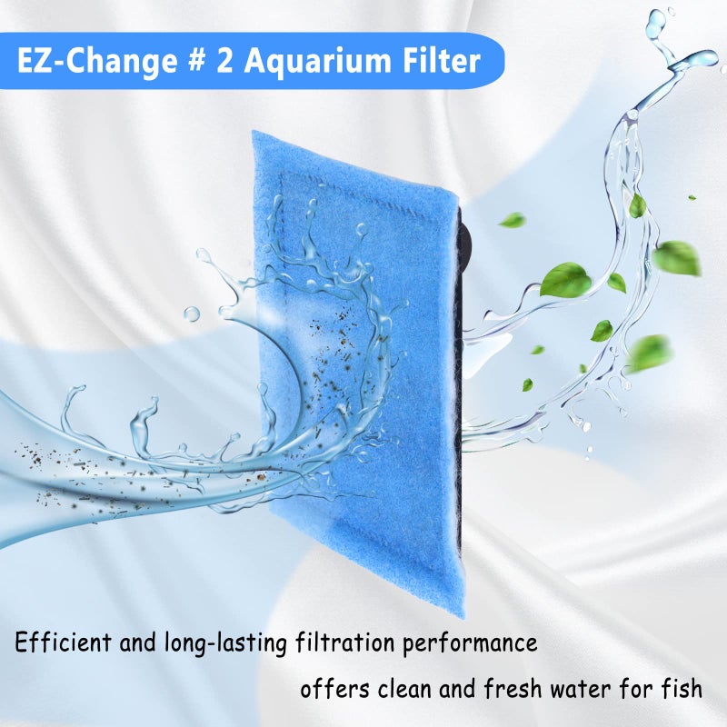 Piwerod EZ-Change #2 Aquarium Filter Cartridge - Compatible with Aqua-Tech 10-20 Aquarium Filter - 12 PCS Fish Tank Filter Cartridges Compatible with AquaTeach 10-20 Power Filter - Image 2