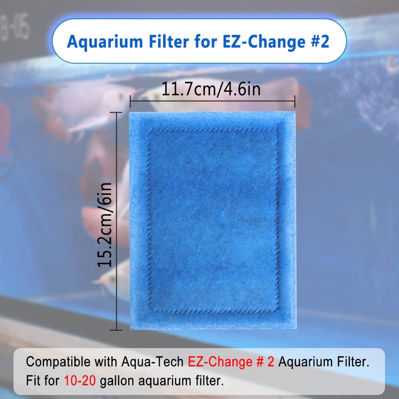 Piwerod EZ-Change #2 Aquarium Filter Cartridge - Compatible with Aqua-Tech 10-20 Aquarium Filter - 12 PCS Fish Tank Filter Cartridges Compatible with AquaTeach 10-20 Power Filter - Image 5