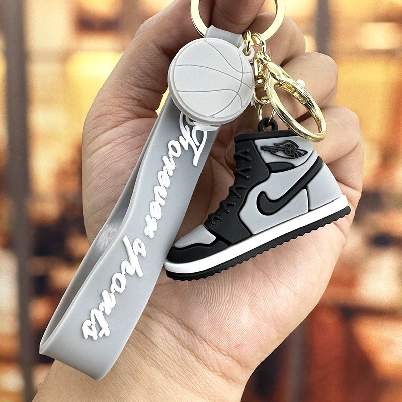 Couples Sneaker Keychain 3D AJ Car Keyring AJ gray shoes (individually wrapped)