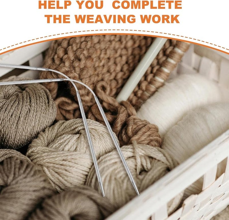 إبر الحياكة الدائرية من الفولاذ المقاوم للصدأ خفيفة الوزن وأدوات الحياكة المعدنية الناعمة للمبتدئين - Image 5