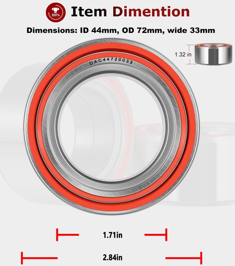Camoo 2 PCS 3514699 Wheel Bearing for Polaris UTV RZR 800 / RZR 1000 XP/RZR XP Turbo/General 1000 / Ranger XP 900 / Ranger XP 1000 and More (44x72x33.1) - Image 3