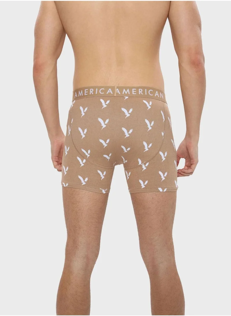 American Eagle 3 Pack Logo Band Trunks