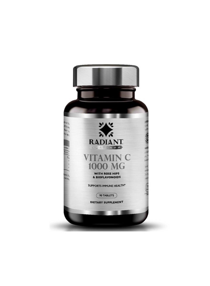 Radiant Platinum Vitamin C 1000mg Rosehips 90 Tabs