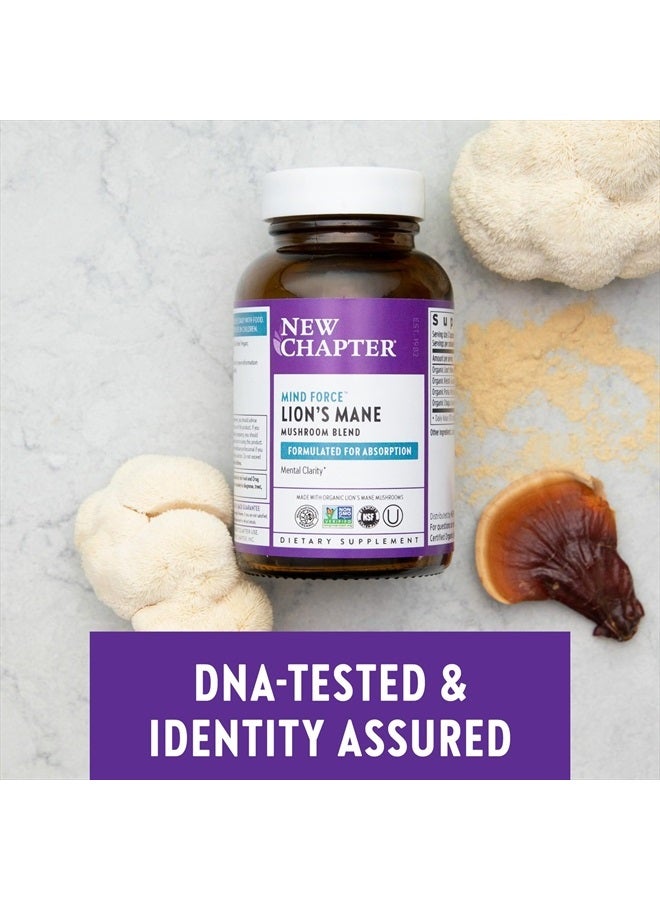 New Chapter Lion's Mane + Reishi Mushroom - LifeShield Mind Force for Mental Clarity with Organic Reishi Mushroom + Vegan + Non-GMO, Nootropic Ingredients - 60 ct - Image 5