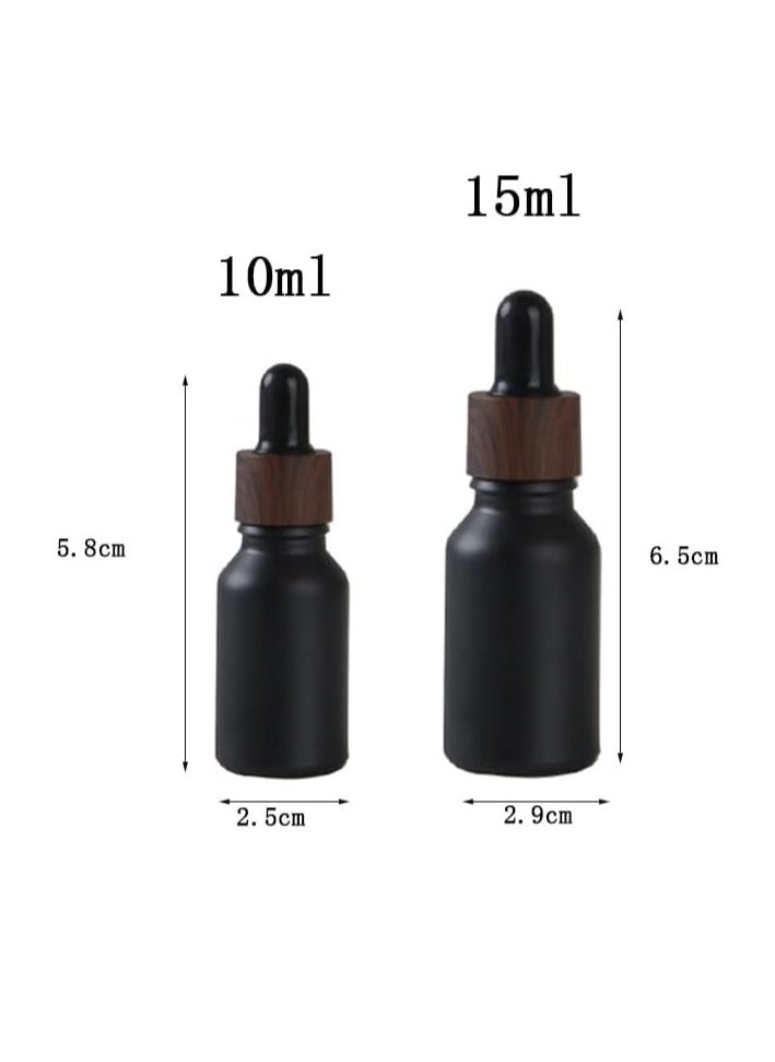 YO - 10 Pack 10ml Thick Glass Dropper Bottle,Black Empty Refillable Travels Oils Dropper Bottle for Essential Oils,Aromatherapy,Perfume,Cosmetic, Laboratory - Image 1