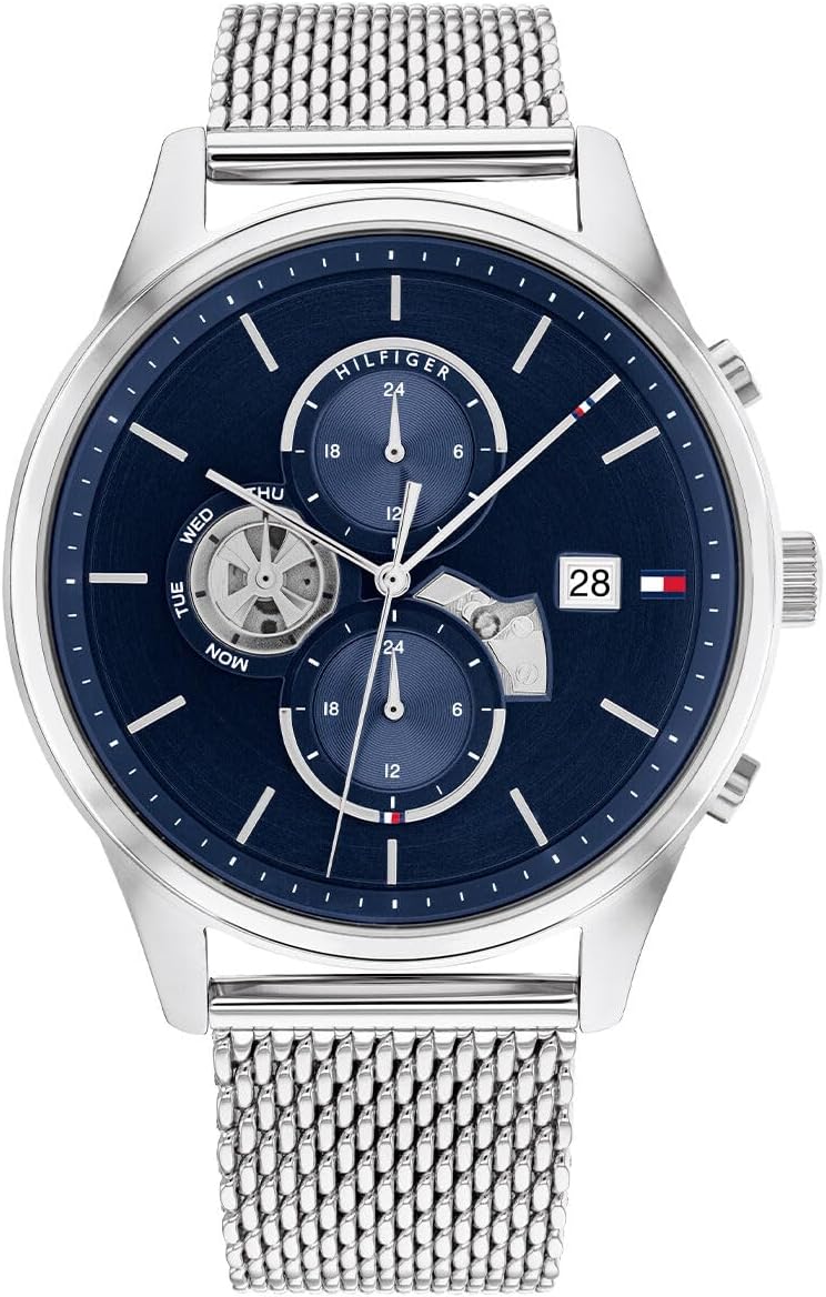 Tommy Hilfiger Weston Men's Navy Dial Stainless Steel Watch - Image 1