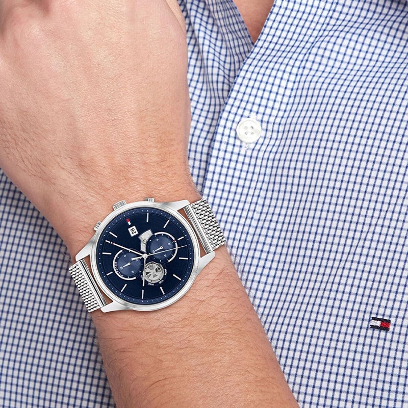 Tommy Hilfiger Weston Men's Navy Dial Stainless Steel Watch - Image 4