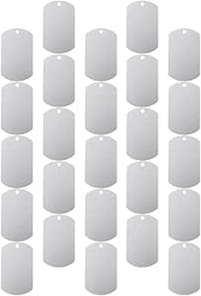 25 Blank Aluminum Dog Tags 38x25mm Sturdy Pet Id Tags For Engraving - Image 1