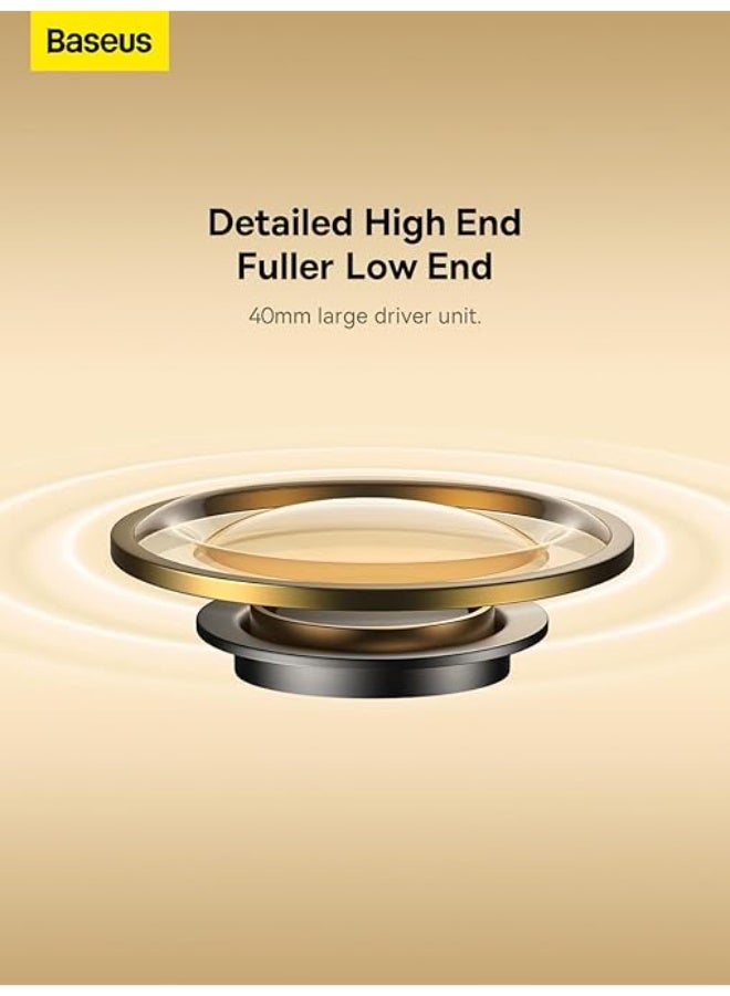 Baseus Bowie H1i Wireless Headphones, 38dB Active Noise Cancelling Headphones with Bluetooth V5.3, Spatial Audio, 0.038s Low Latency, LHDC Hi-Res Sound, ENC Mics (Cluster Black) - Image 3