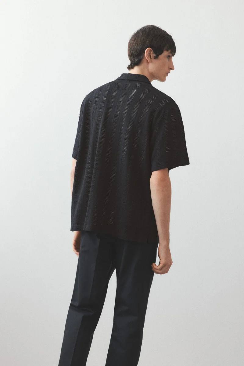 H&M Loose Fit Waffled resort shirt