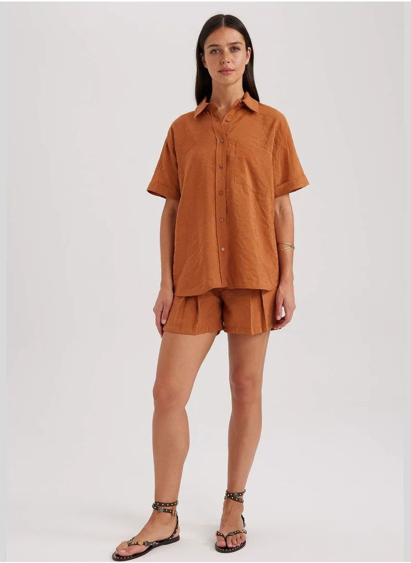 DeFacto Woman Woven Top Short Sleeve Shirt
