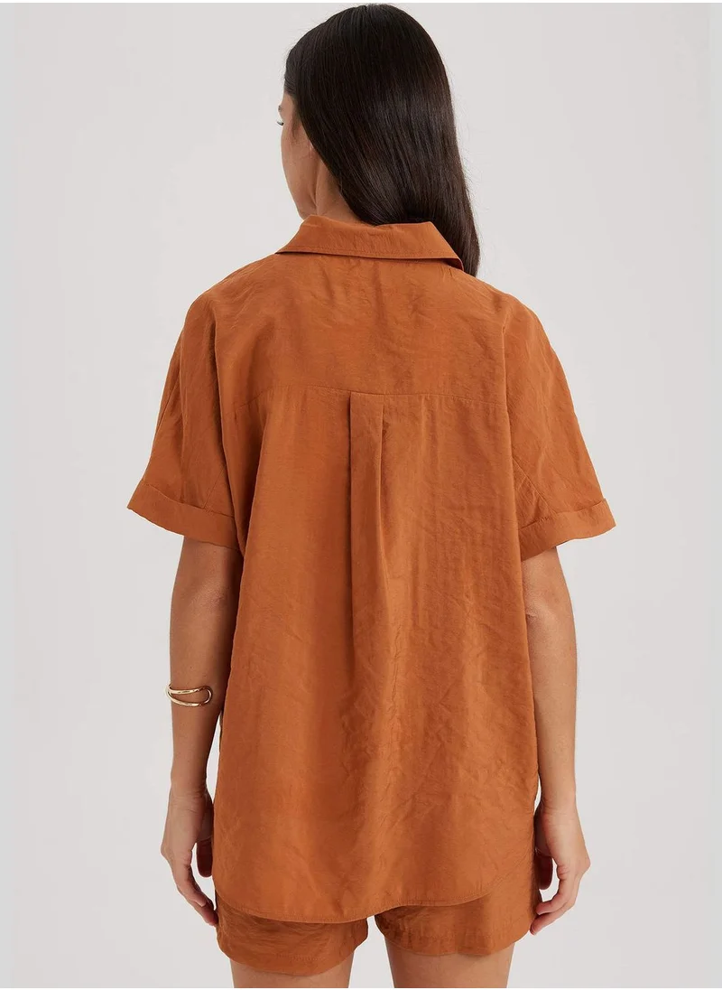 DeFacto Woman Woven Top Short Sleeve Shirt