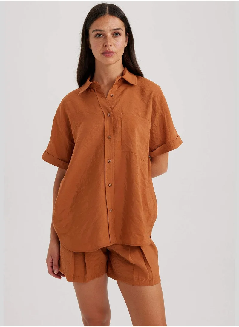 DeFacto Woman Woven Top Short Sleeve Shirt