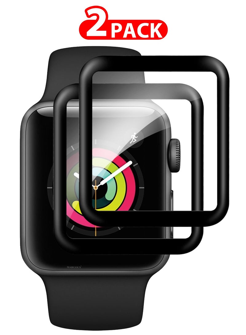 CATANES 2Packs Screen Protector for Apple Watch 42mm Series 1 2 3  HD Clear Ultra-Thin Curved Full Coverage Glass (42mm) - Image 1