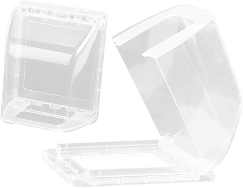 قطعتان من أغطية المآخذ البيضاء ذاتية اللصق المقاومة للعوامل الجوية لحماية مقابس الكهرباء في الحمام - Image 1