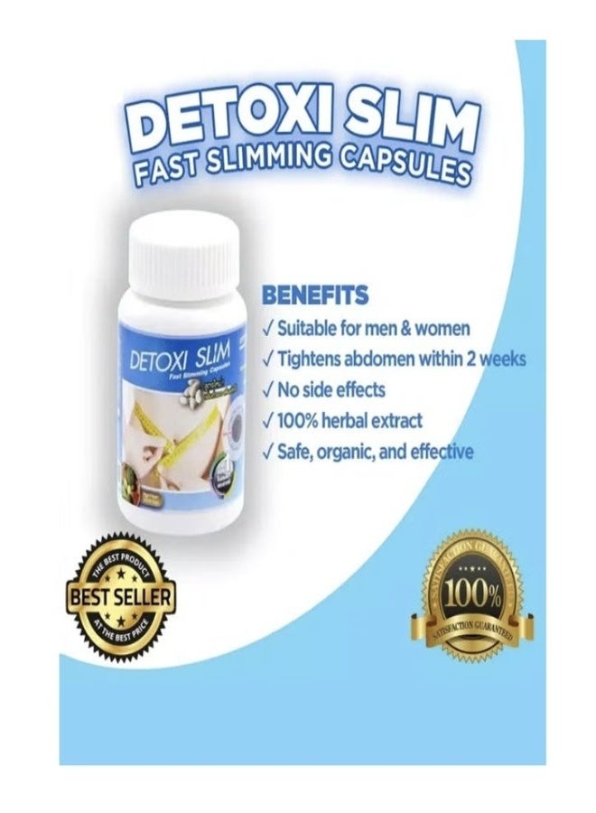 ديتوكسي سليم Detoxi Slim Fast Slimming Natural Herbs Supplement Capsules - 30 Nos - Image 2