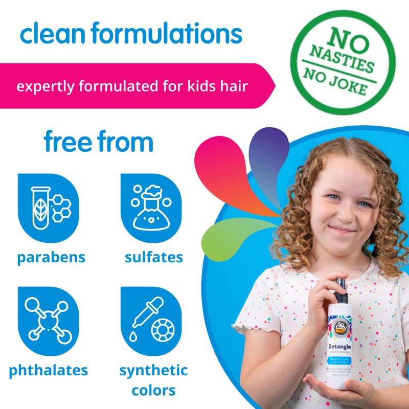 SO COZY SoCozy Detangler Leave-In Conditioner Spray For Kids Hair Strengthens and Softens, No Parabens, Sulfates, Synthetic Colors or Dyes, 5.2 Fl Oz (580A) - Image 5