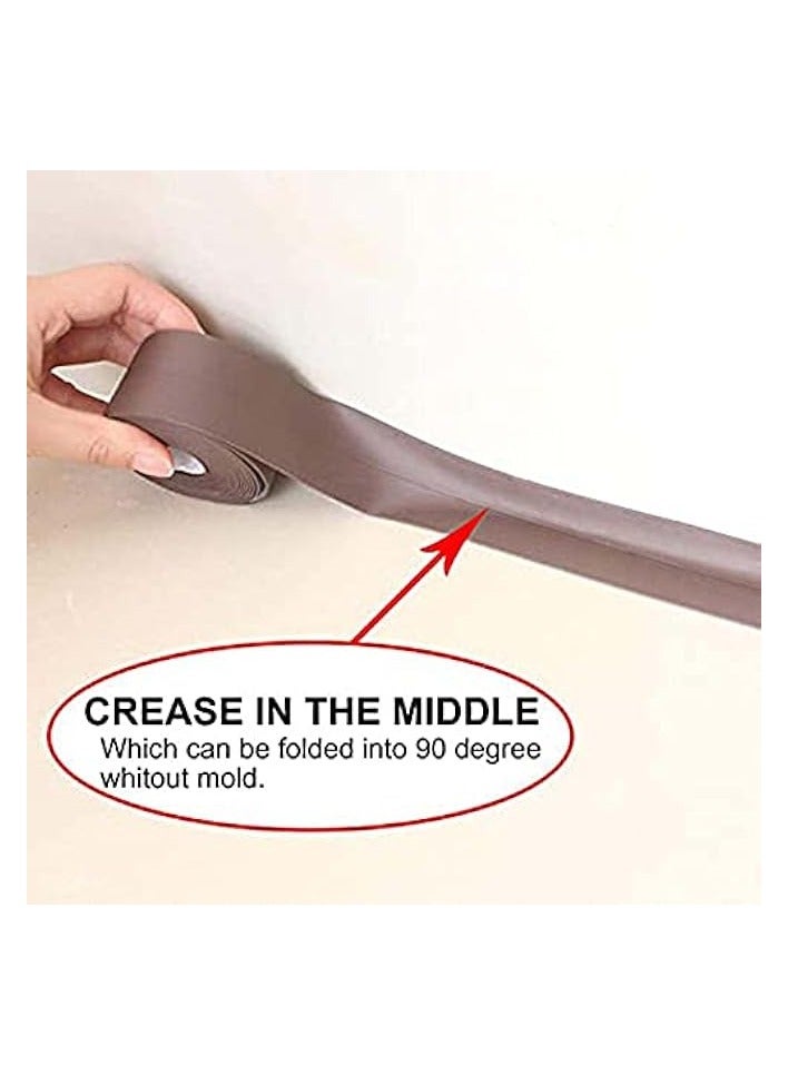 erorex Caulking Tape Strip, Anti-Mould Caulking Sealing Self-Adhesive Bathtub Caulking Tape, Suitable for Kitchen Sink, Bathroom, Shower and Bathtub Floor Wall Protection (2 Brown Waterproof Glue) - Image 2