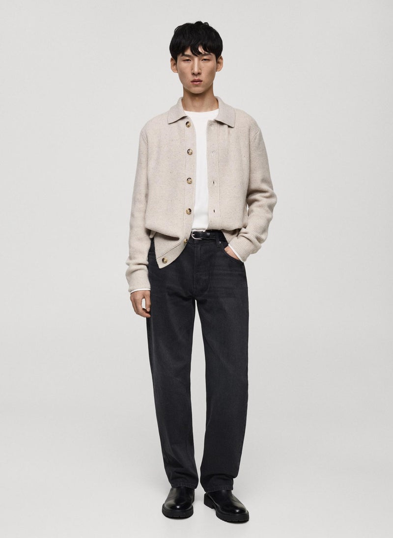 Mango Man Black Straight Fit Jeans  - Image 4