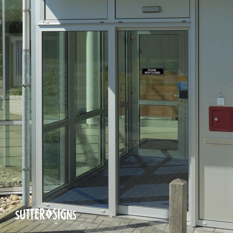 Sutter Signs Please Keep Closed Sign | Stickers for Workplace, Doors, Restricted Areas, Garages 8.5" x 2.75" (Set of 2) - Image 5