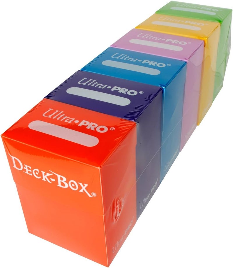 Ultra-Pro Deck Box, Set of 6 (Orange, Purple, Light Blue, Pink, Yellow, Light Green)