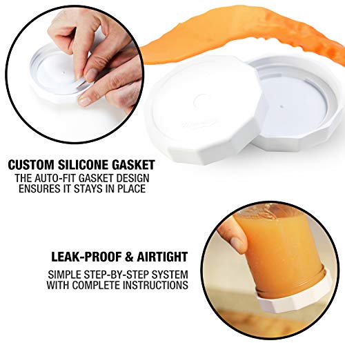 Masontops Tough Tops - Ball Wide Mouth Mason Jar Lids Plastic Leakproof - BPA-Free White Plastic Mason Jar Lids - Reusable Dry Canning Lids fit Ball Jars (Ball Mason Jars not included) - Image 4