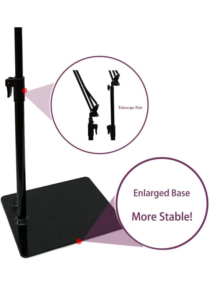 Adjustable Floor Stand for Tablets & Phones – Universal 360° Holder for Devices 3.5" to 11" – Height & Angle Adjustable up to 59" – Black - Image 3