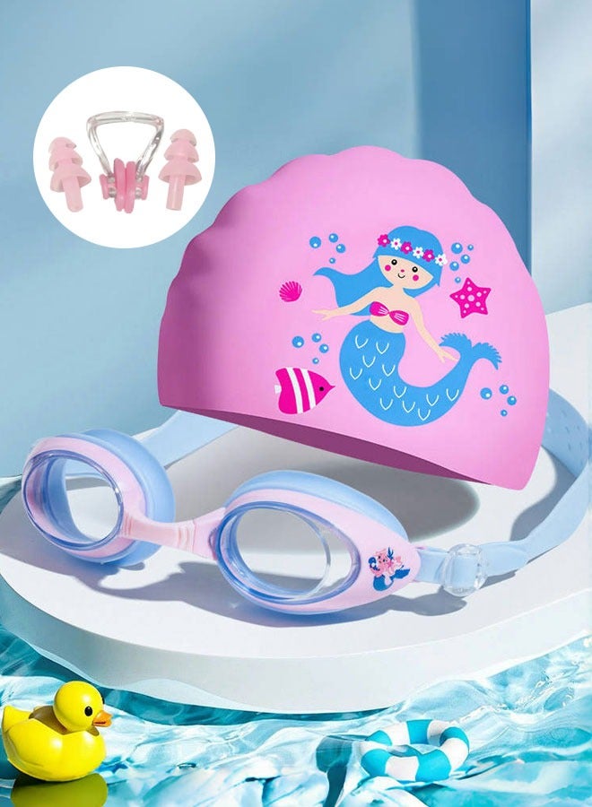 Super ZYouth Kids Swimming Goggles, Children Swim Goggles with Silicone Swim Cap, Anti-Fog Swim Gear with Swimming Earplugs and Nose Clip Set for Boys and Girls  - Image 1