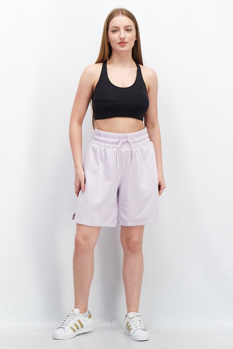PUMA Women Sportswear Fit High Waist Embroidered Drawstring Shorts, Lavender - Image 2