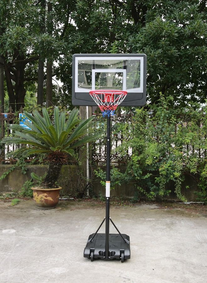 JSAITOYS Outdoor Basketball Ring Stand Portable Hoop Movable Stable Basket Ball System  - Image 1