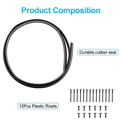 JDMON Replacement for Front Fascia Bumper Hood Seal Dodge Challenger 2008-2019 with Rivets Replace 68051392AA 68051392AB Black - Image 3