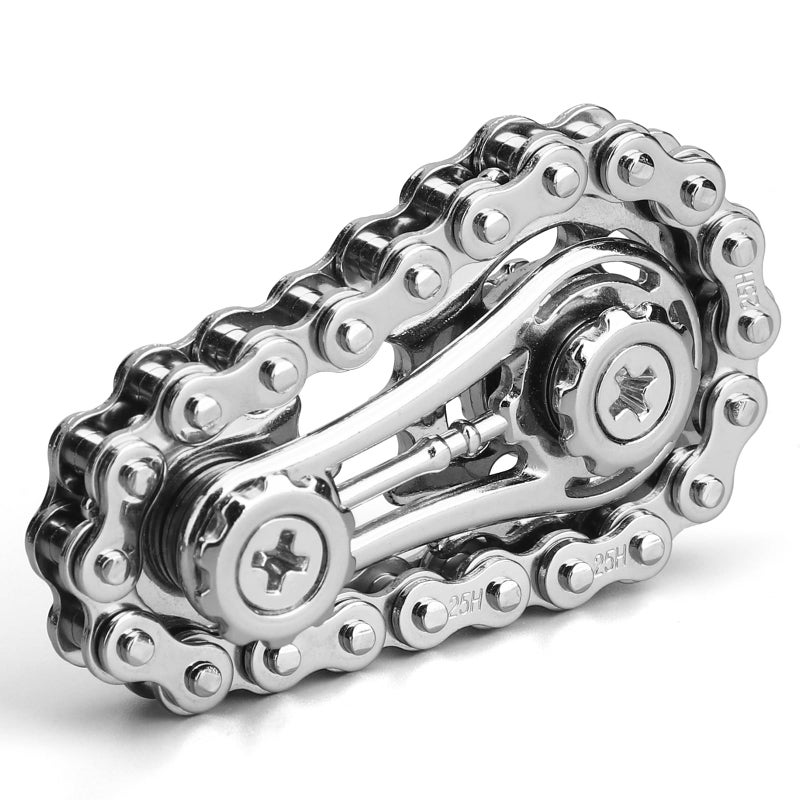 Amarlozn Cool Sprockets Fidget Chain Hand Roller, Assemble Fidget Spinner Ring Toys for Kids Adults, Metal Handheld Sensory Bike Chain Gears Cube, EDC Stress Relief Fidget Toy Kinetic Desk Office Gift - Image 1