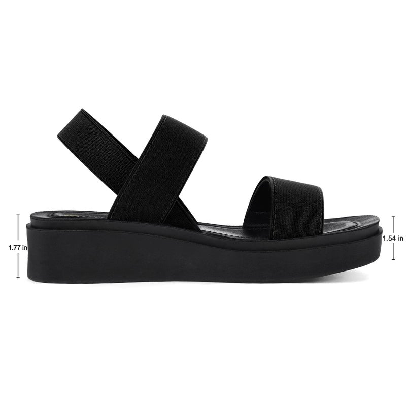 mysoft Women's Platform Wedges Sandals Slingback Lightweight Elastic Ankle Strap Low Wedges Walking Sandals Comfortable Slip On Casual Shoes - Image 4