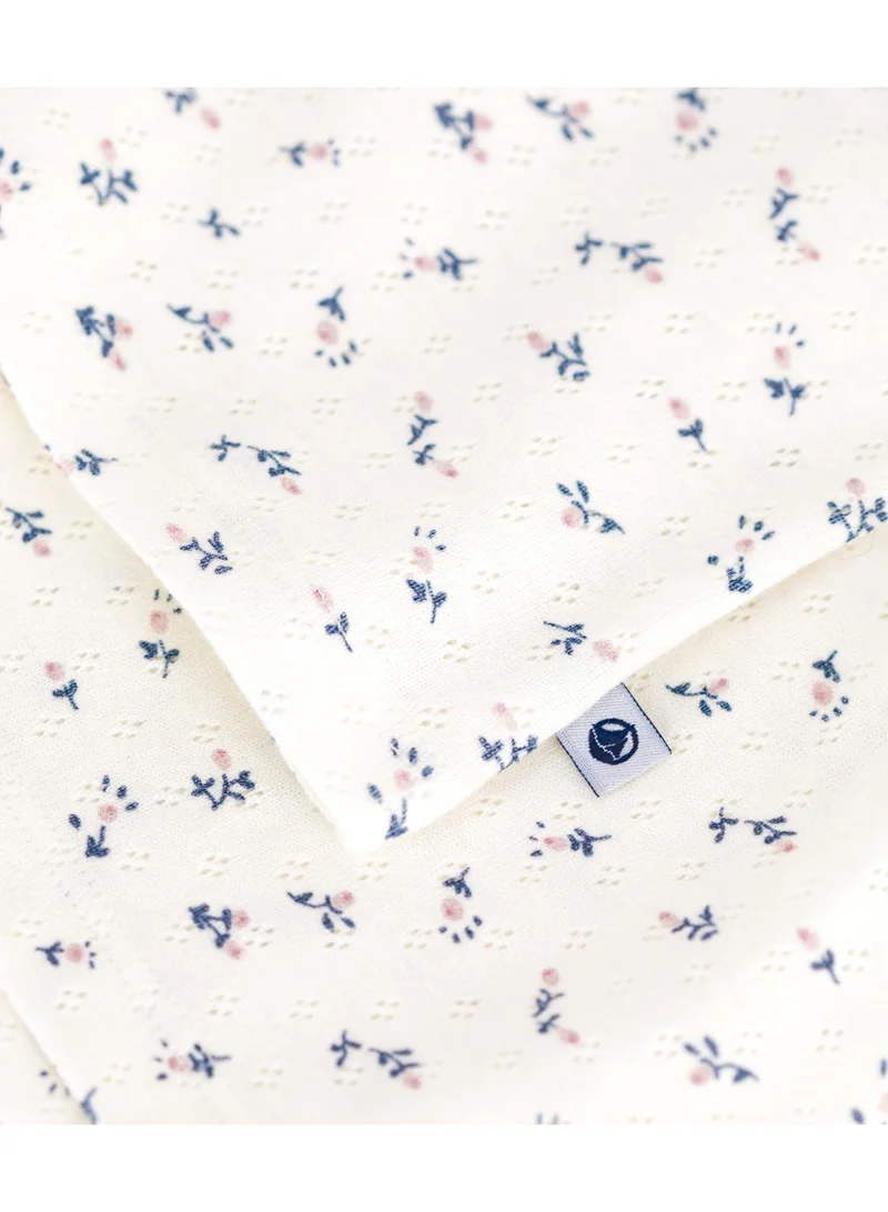 Petit Bateau Children's short floral-print openwork cotton pyjamas