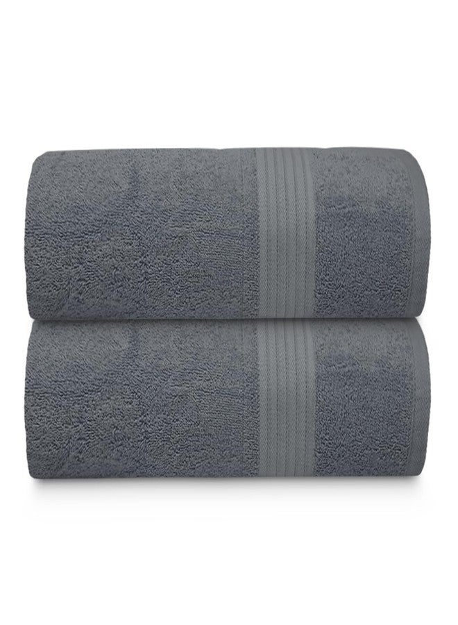 Textila Bath Sheets - 35x70 Inch Oversized 100% Cotton Towels, Super Soft, Highly Absorbent & Lightweight - Ideal for Everyday Use, Spa & Hotel (Grey - Pack of 2) - Image 2