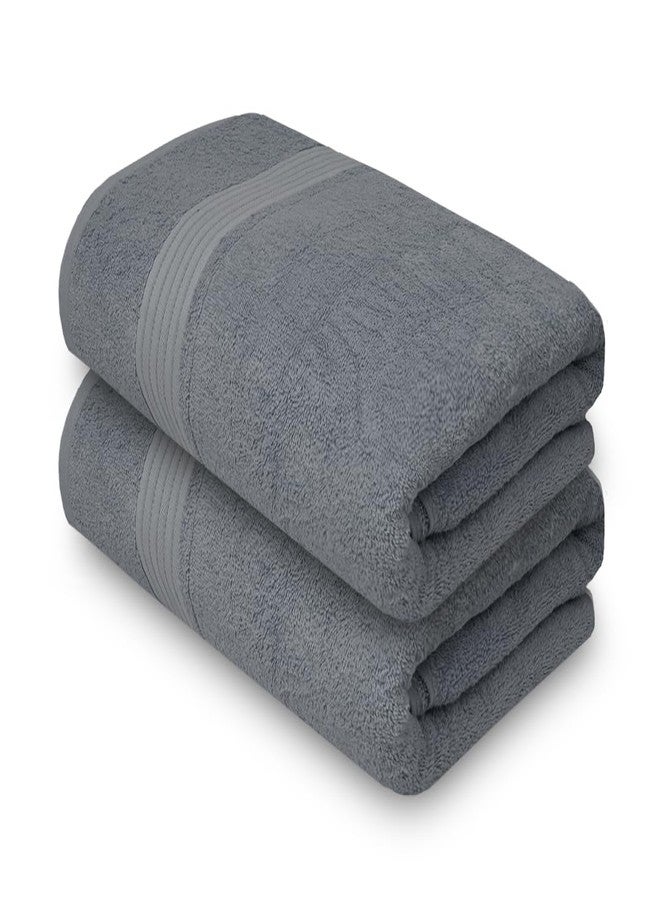 Textila Bath Sheets - 35x70 Inch Oversized 100% Cotton Towels, Super Soft, Highly Absorbent & Lightweight - Ideal for Everyday Use, Spa & Hotel (Grey - Pack of 2) - Image 1