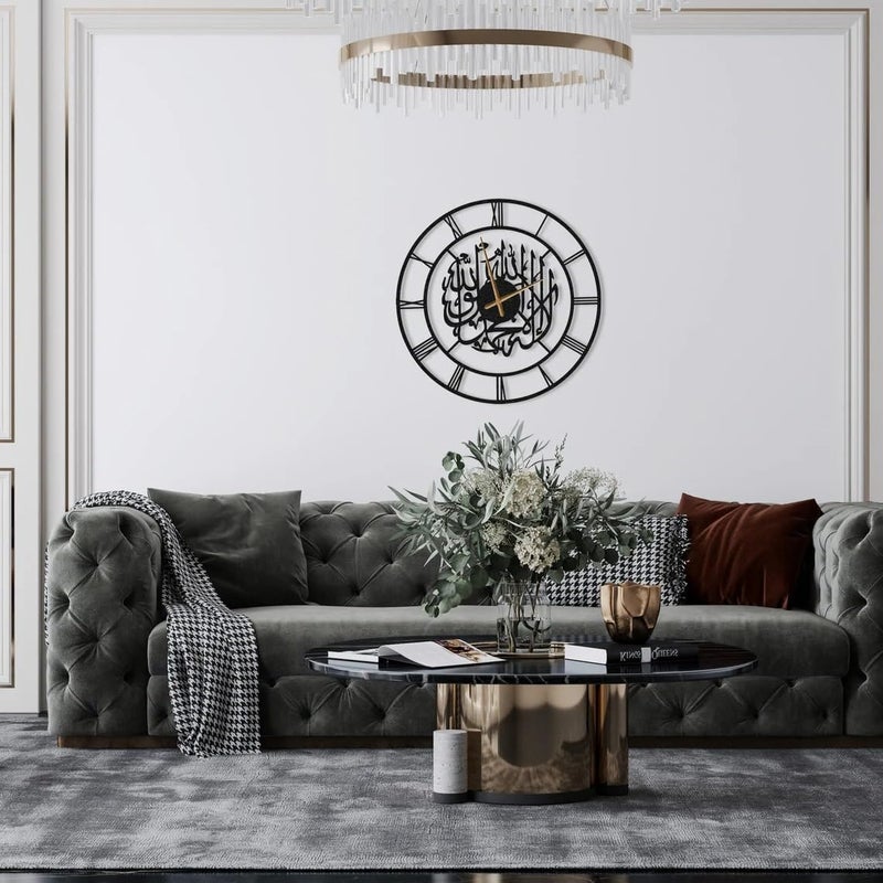 Hometrix Metal Arabic Number Wall Clock for Home Decor Modern Islamic Wall Art Decor Silent Big Size Islamic Wall Clock for Home Decor Muslim Gifts 40 cm DA107 - Image 4