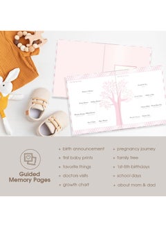 pearhead Pearhead First 5 Years Chevron Baby Memory Book With Clean-Touch Baby Safe Ink Pad To Make Baby's Hand Or Footprint Included, Newborn Milestone And Pregnancy Journal, Pink  - Image 5