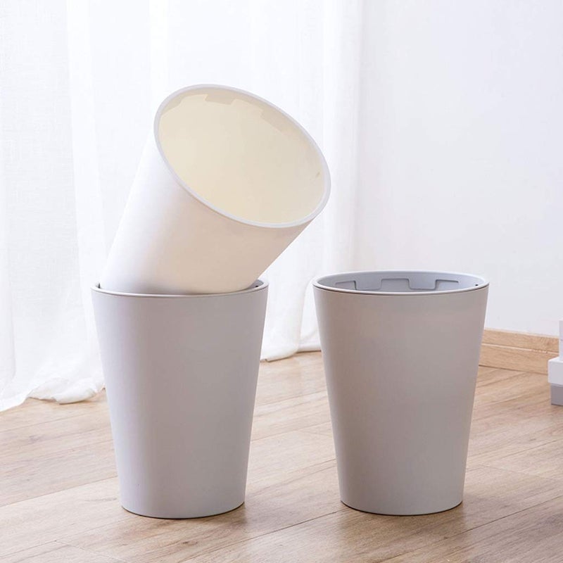 Garbage Can Creative Simple Trash Can Round Living Room Dining Room Kitchen Garbage Box Two Colors Choice Wastepaper Basket (Color : GrayB) - Image 5