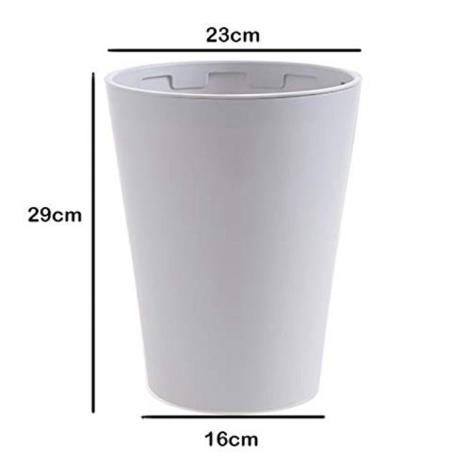 Garbage Can Creative Simple Trash Can Round Living Room Dining Room Kitchen Garbage Box Two Colors Choice Wastepaper Basket (Color : GrayB) - Image 2